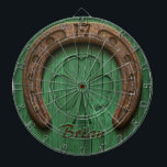 Rustic Lucky Horse Shoe Irish Personalized  Dart Board<br><div class="desc">Personalize it with your name in a two-color tone.</div>
