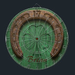 Rustic Lucky Horse Shoe Irish Personalized  Dart Board<br><div class="desc">Personalize it with your name in a two-color tone.</div>
