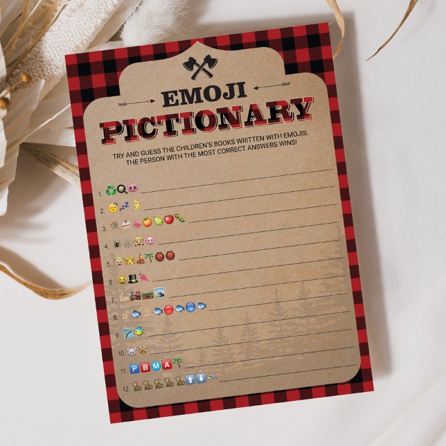Rustic Lumberjack Boy Baby Shower Emoji Pictionary (Creator Uploaded)