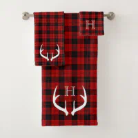 Buffalo Check Decor, Buffalo Plaid, Hand Towels, Bath Towels, Lumberjack,  Flannel, Buffalo Check Towel, Bathroom, Red Plaid, Moose, Bath 