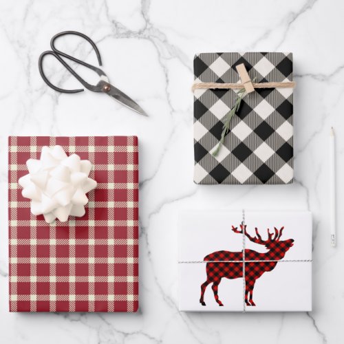 Rustic Lumberjack Plaid Holiday Wrapping Paper Sheets