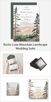 Rustic Luxe Mountain Landscape Wedding Suite