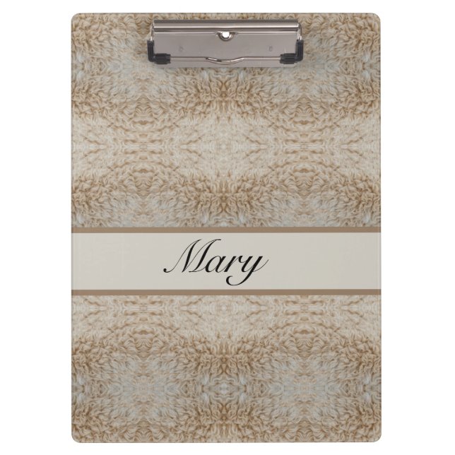 Rustic Luxe | Personalized Psychedelic Sheep Wool Clipboard (Front)