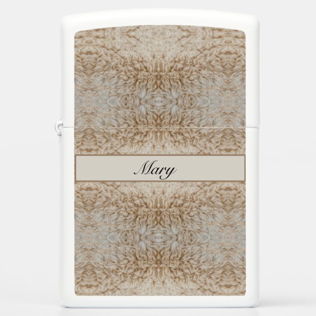 Rustic Luxe | Psychedelic Sheep Wool Texture Zippo Lighter (Front)