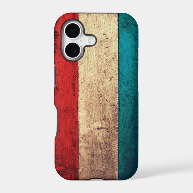 Rustic Luxembourg Flag Iphone Case (Back)