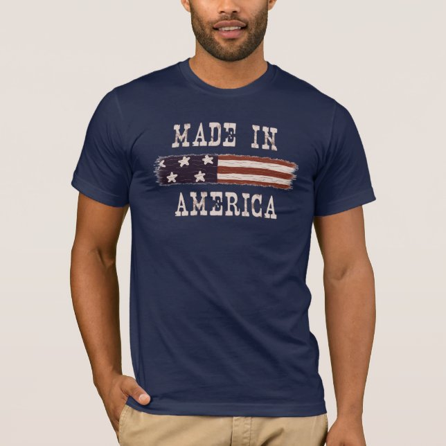 Rustic "Made in America" Flag Shirt (Front)