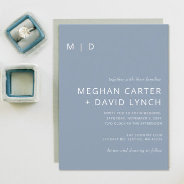 Rustic Magenta Stylish Modern Monogram Wedding  Invitation