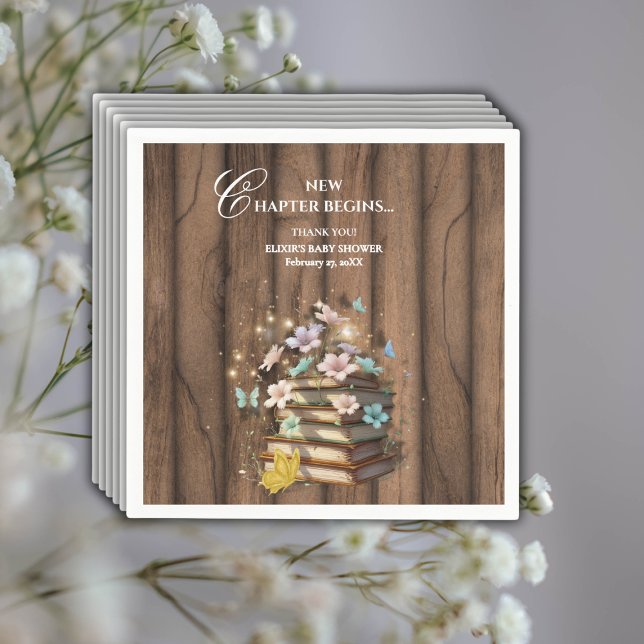 Rustic Magical Storybooks Baby Shower  Napkins (Creator Uploaded)