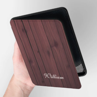 Rustic Mahogany Wood Grain Pattern Name Kindle Cover