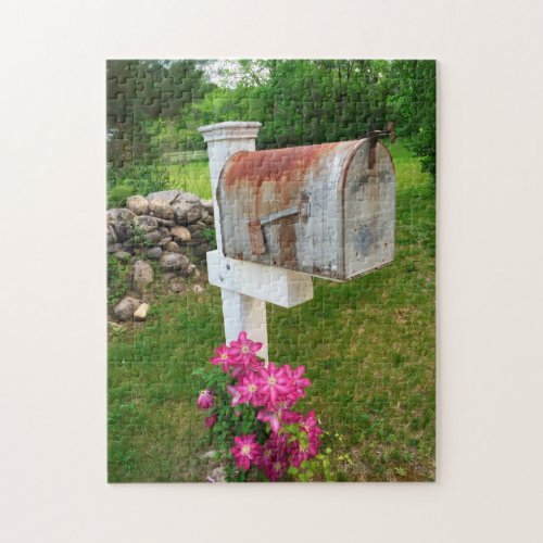 Rustic Mail Box Vermont Jigsaw Puzzle