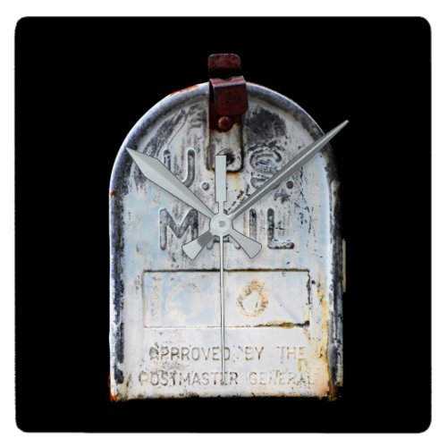 Rustic Mailbox Portrait Square Wall Clock