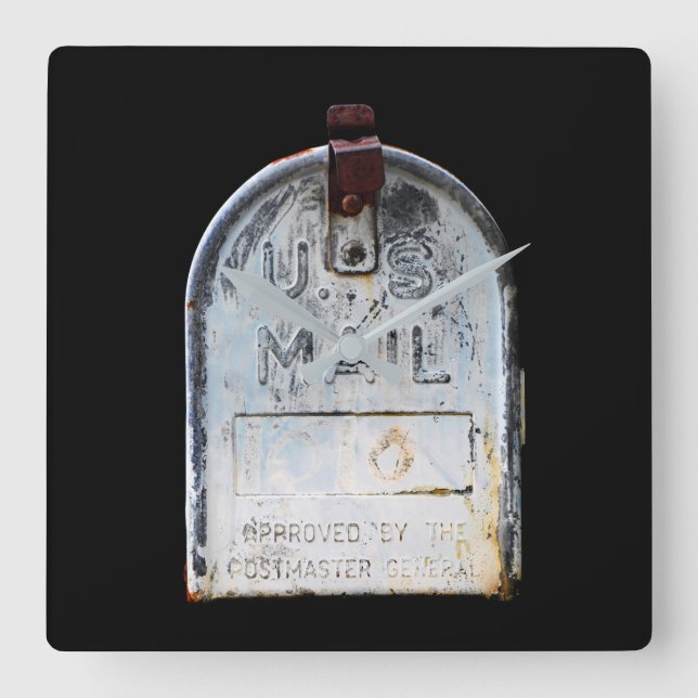 Rustic Mailbox Portrait Square Wall Clock (Front)