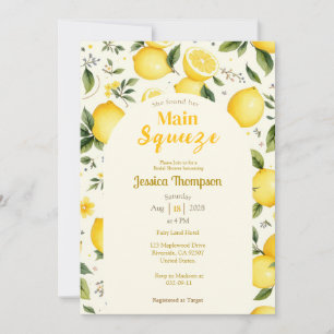  Rustic Main Squeeze lemon modern bridal shower Invitation
