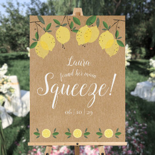 Rustic Main Squeeze Lemons Bridal Shower Sign
