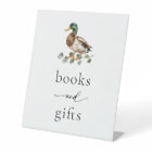 Rustic Mallard Duck Baby Shower Books & Gifts Sign