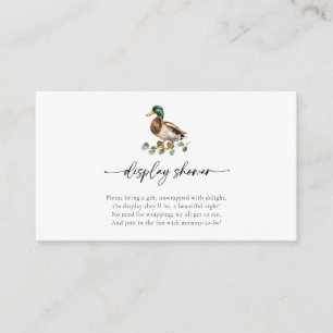 Rustic Mallard Duck Baby Shower Display Shower Enclosure Card