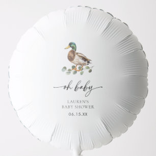 Rustic Mallard Duck Oh Baby Baby Shower Balloon
