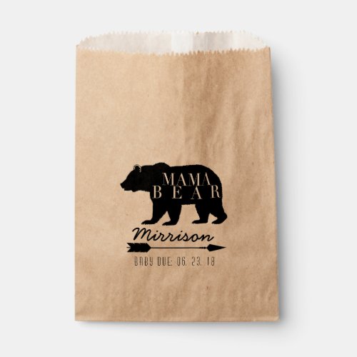Rustic Mama Bear  Baby Shower Favor Bag