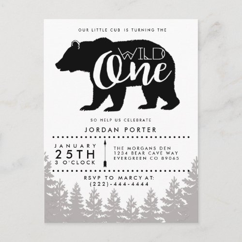 Rustic Mama Bear  Baby Shower Invitation Postcard