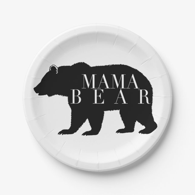 Rustic Mama Bear | Baby Shower Paper Plates (Front)