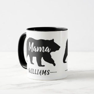 Rustic Mama Bear Monogram Name Mug