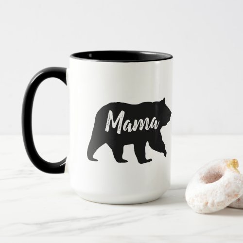 Rustic Mama Bear Simple Black and White Coffee Mug