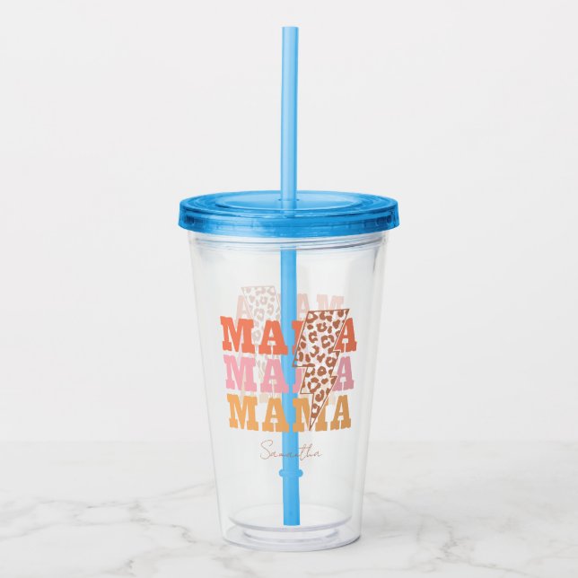 Rustic "Mama" Repeat Acrylic Tumbler (Front)