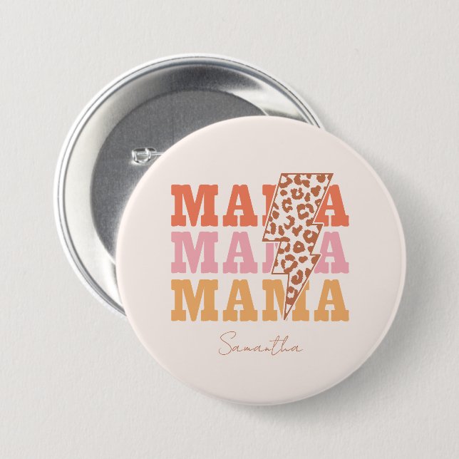 Rustic "Mama" Repeat Button (Front & Back)