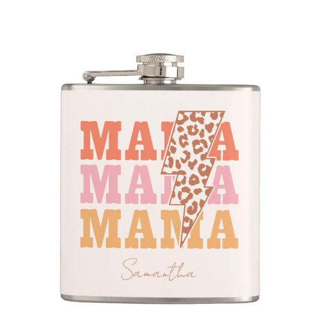 Rustic "Mama" Repeat Flask (Front)