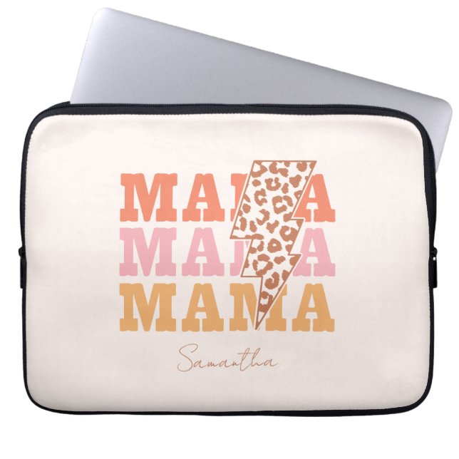 Rustic "Mama" Repeat Laptop Sleeve (Front)