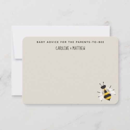 Rustic Mama to Bee Baby Shower Advice Card