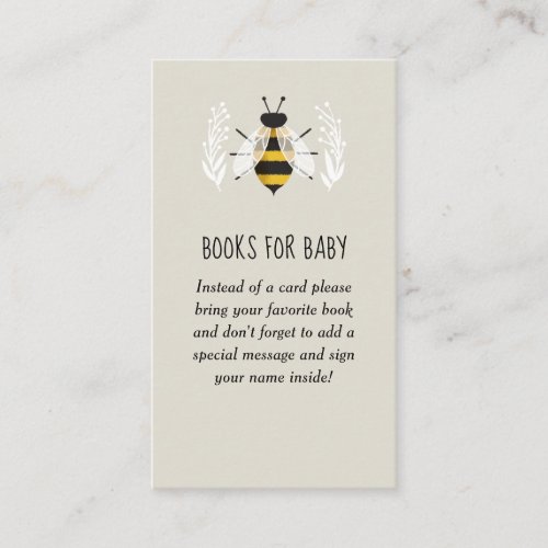 Rustic Mama to Bee Baby Shower Book Request Enclosure Card