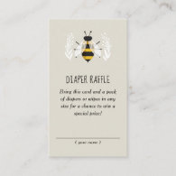 Rustic Mama to Bee Baby Shower Diaper Raffle Enclosure Card