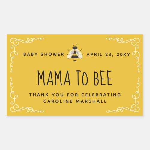 Rustic Mama to Bee Baby Shower Honey Favor Sticker