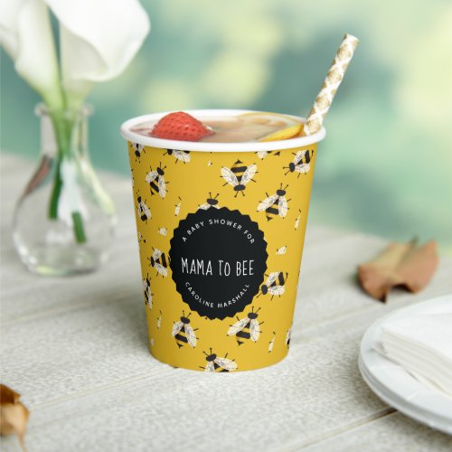 Rustic Mama to Bee Baby Shower Paper Cup