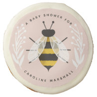 Rustic Mama to Bee Pink Baby Shower Custom Cookie