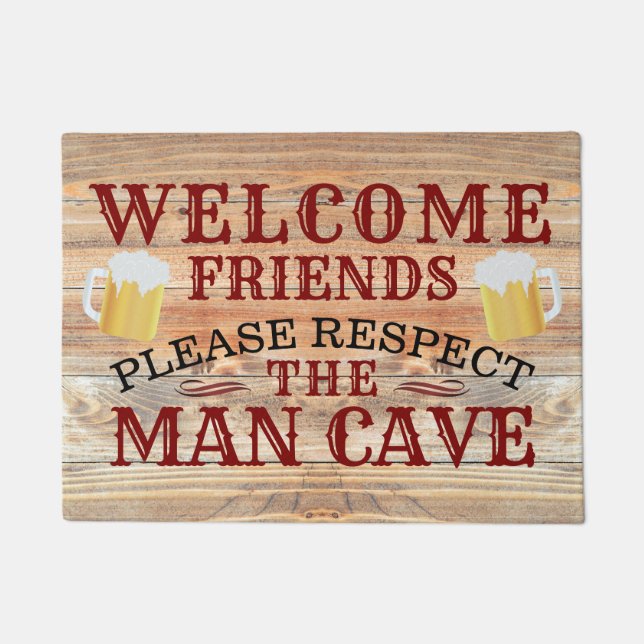 Rustic Man Cave Beer Welcome Doormat (Front)