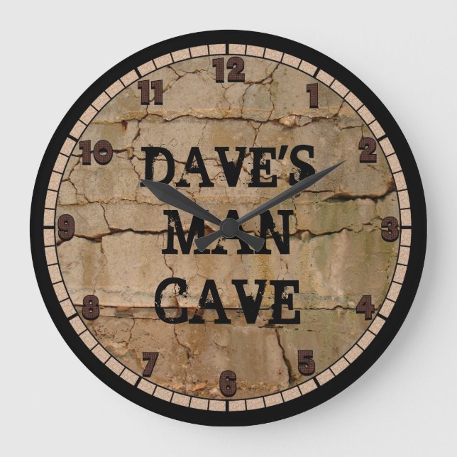 Rustic Man Cave Custom Round Clock (Front)