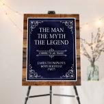 Rustic Man Myth Legend Blue 60th Birthday Welcome Foam Board