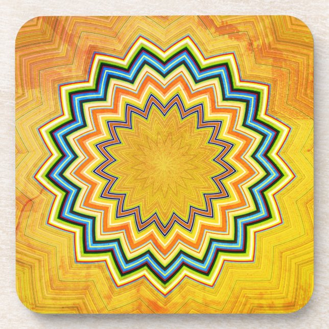 Rustic Mandala Beverage Coaster (Front)