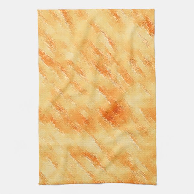Rustic mango yellow like textured painting kitchen towel (Vertical)