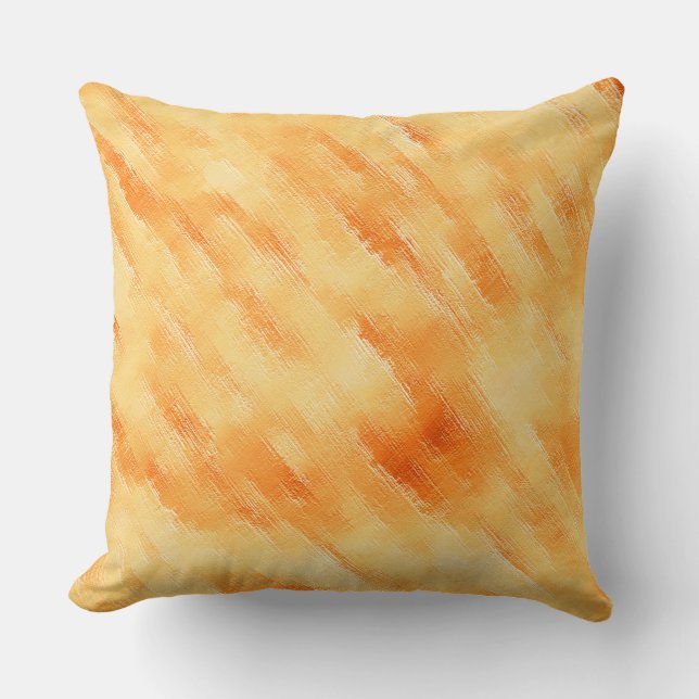 Rustic mango yellow like textured painting throw pillow (Front)