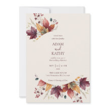 Rustic Maple Leaf Arch Fall Wedding Invitation