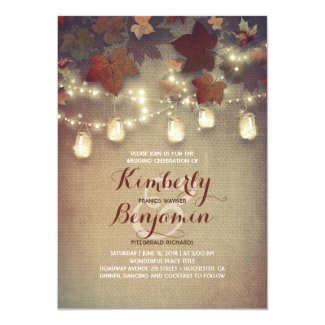 Fall Themed Wedding Invitations