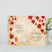 Rustic maple leaves fall  bi fold Wedding program (Standing Front)