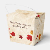 Rustic Maple Leaves Fall wedding favor boxes (Back Side)