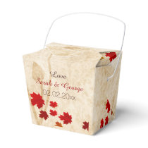 Rustic Maple Leaves Fall wedding favor boxes