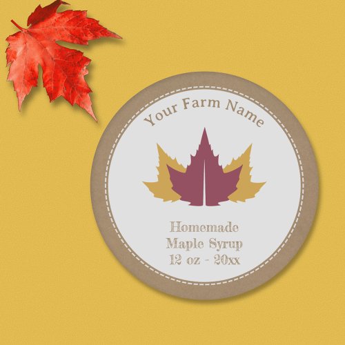Rustic Maple Syrup Label Sticker