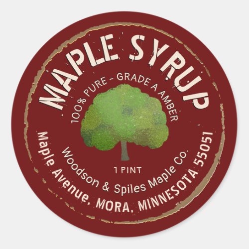 Rustic Maple Syrup Label with Tree