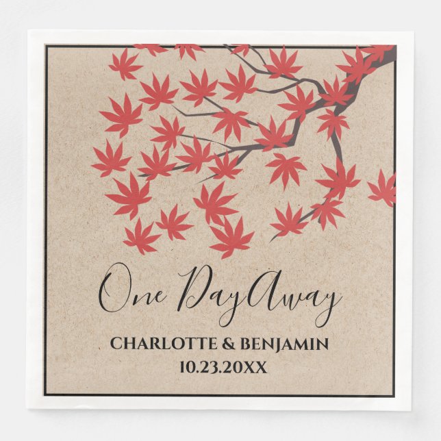 Rustic Maple Tree Fall Autumn Rehearsal  Paper Dinner Napkins (Front)